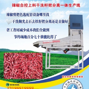 辣椒自動上料干洗籽把分離一體生產(chǎn)線